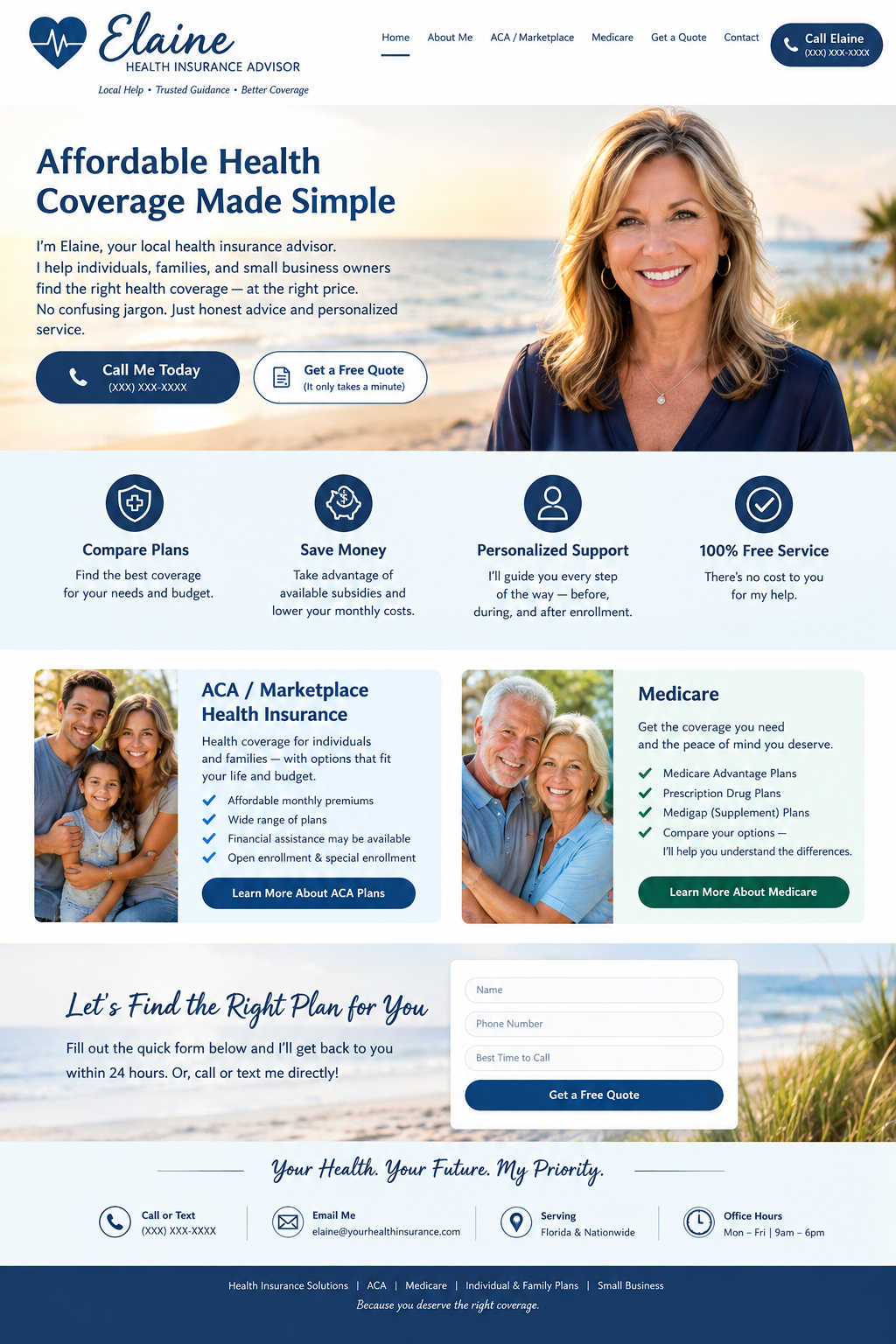 Elaine Saccente health insurance website